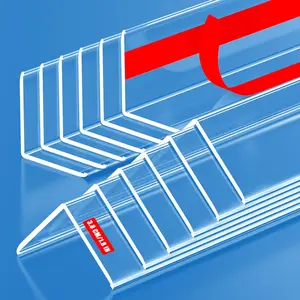 12PCS Clear Self-Night Stand Corner Protectors,Corner Guards & Edge Protector for Wall Door Frame Cabinet Baseboard & Door, Table, (16" X 1.18")