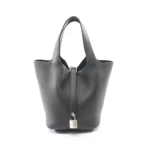 Pre-owned HERMÈS Calfskin Shoulder Bags Hermes Picotin Lock PM Taurillon Clemence Handbag