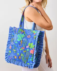 Oceania - Ruffle Tote - Sapphire