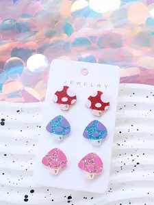 Mushroom Design Earrings, Cute Acrylic Earrings for Women & Girls, Fashion Jewelry for Party, Daily Clothing Decor, Trendy All-match & Exquisite Jewelry for Birthday Gift
