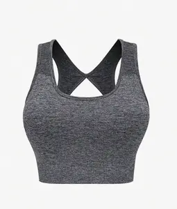 Seamless High-Elasticity And High-Support Sports Bra,Women Underwear Detachable Chest Pad Design,Women's Fitness Solid Color Simple Yoga Bra,Women Tuck In The Accessory Breasts And Widen The Hem Sports Tops