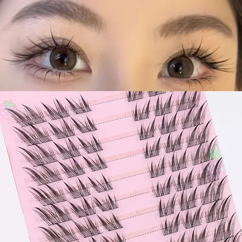 60 clusters of cat eye eyelashes, suitable for daily and office makeup, including, individual eyelashes, and false eyelashes extensions, DIY False Eyelashes, Cosmetic False Lashes