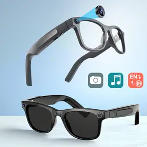 Smart Bluetooth Glasses with HD Camera, 1080p Video Recording Wearable Smart Glasses, Anti-shake Shooting Outdoor Sports Camera Sunglasses, Multifunctional Wireless Audio Glasses with Intelligent Voice Assistant, Built-in Earphone Anti-blue Light Eyeglass