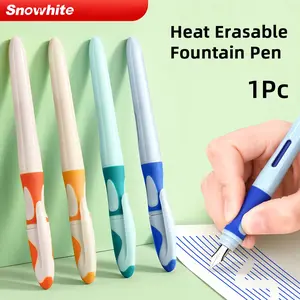 Heat Erasable Fountain Pen with Built in Thermal Eraser and Cap Moisturizing Insert, Direct Liquid Ink, Even Ink Flow and Smooth Writing Performance for Handwriting Practice and Daily Notes, Writing Stationery
