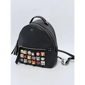 Pre-owned FENDI Leather Backpacks By The Way Mini Studded Backpack Black JD006FD