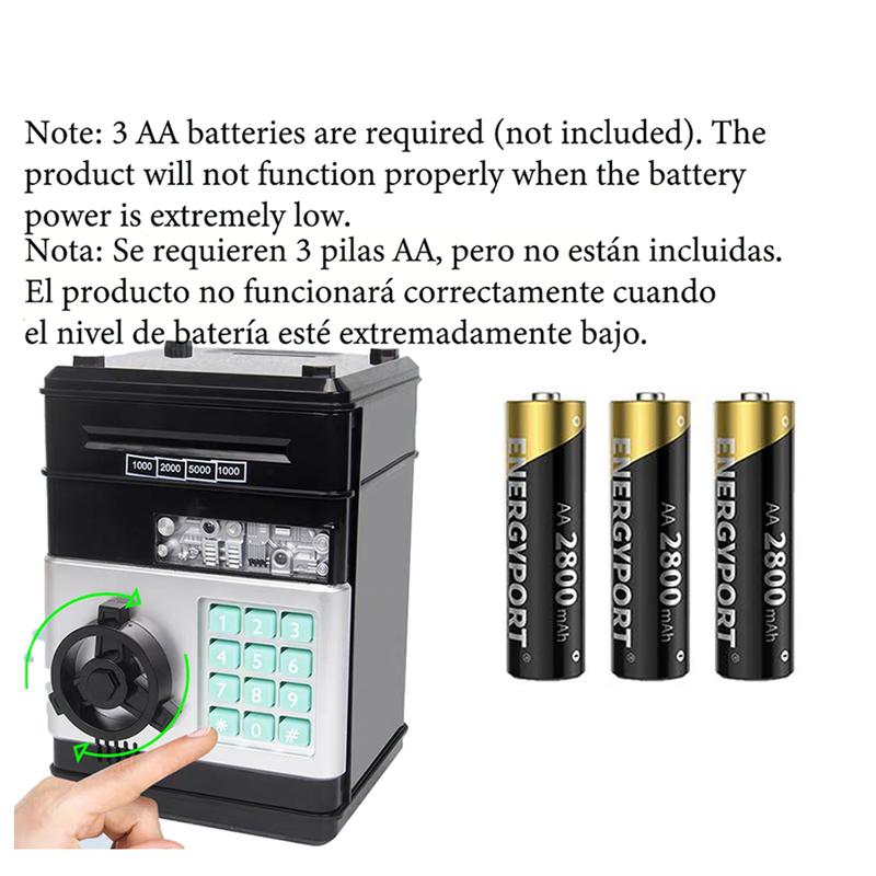 Electronic Piggy Bank with Password Code Lock | Kids Coin Money Savings Box Safe Cash Coin Can Toy, Mini ATM Banks for 3 4 5 6 7 8 9 10 11 12 Year Old Boys Girls  Christmas Birthday Gifts for Children