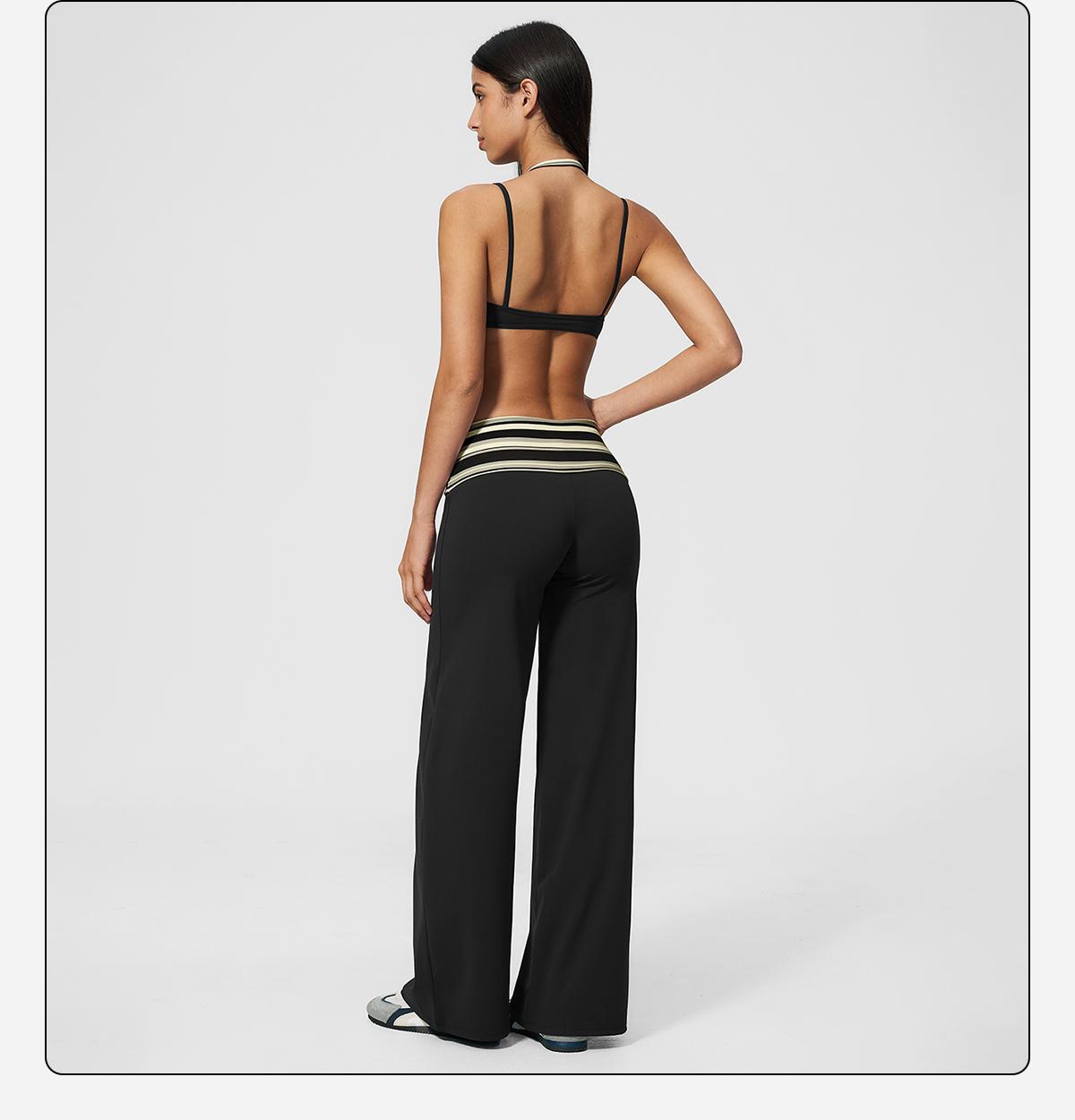 MFVIM women’s halter yoga set — breathable “naked feel” fitness bra and high-waisted wide-leg athletic pants, two-piece slim-fit training workout apparel