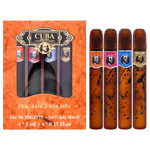 Cuba 4-Pc Mini EDT Set for Men – Gold, Red, Blue & Orange (5ml Each)