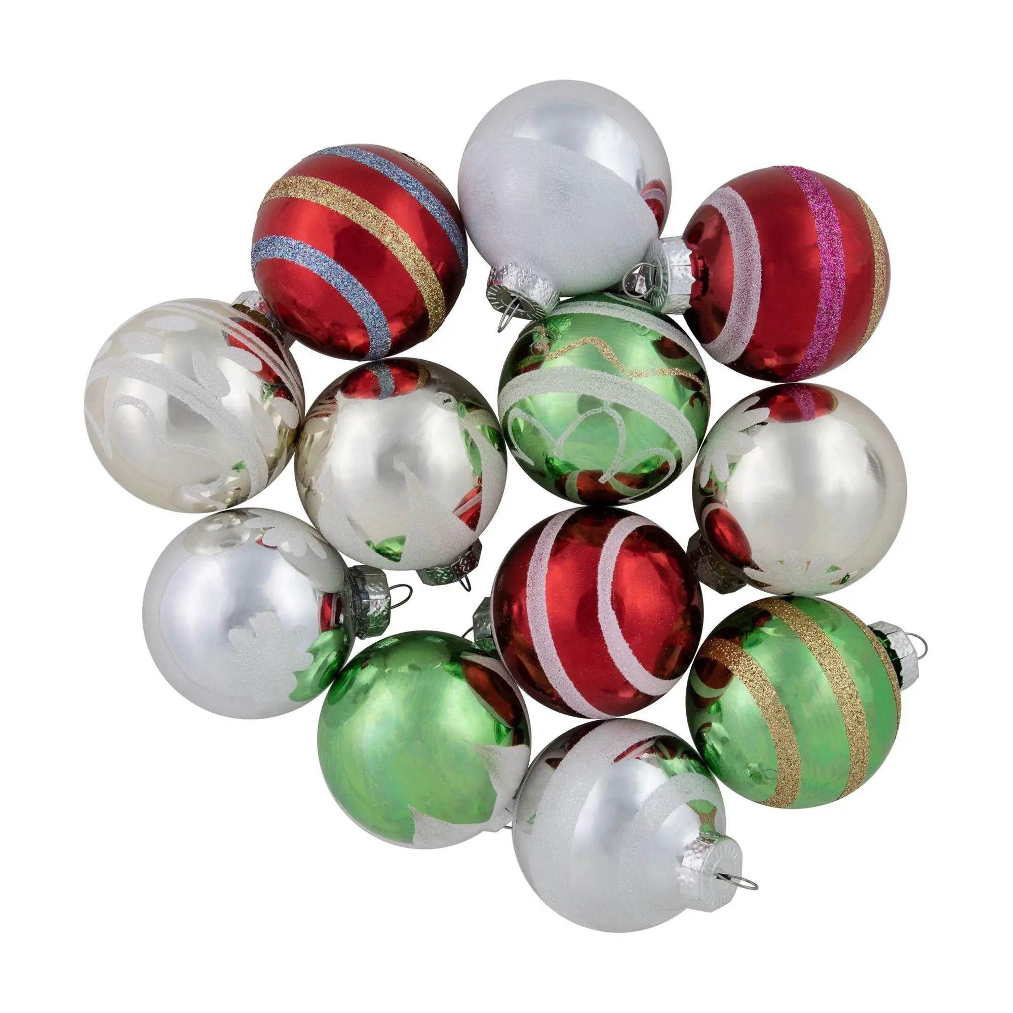 Northlight 12ct Vintage Design Glass Ornaments.25" (55mm)
