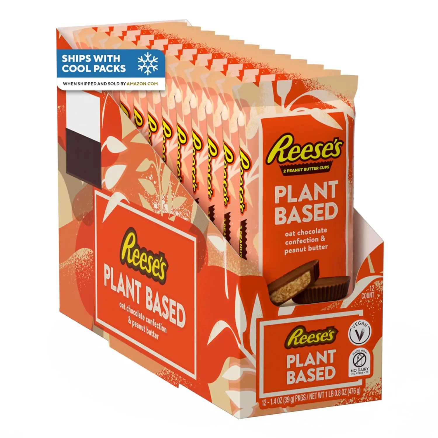 REESE'S Plant Based Oat Chocolate Confection Peanut Butter Cups, Candy Packs