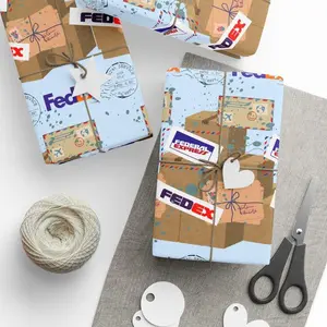 Fedex Unique Gift Wrapping Paper, Colorful Packaging Paper Roll, Holiday Gifts, Birthday Party Supplies, Creative Present Wrapping, Funny Wrapping Papers for Birthdays, Christmas, Holidays, Gift for Fans, Gift for Girl, Birthday Gift