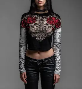 Affliction Women's Long Sleeve Shirt Forgotten 2fer