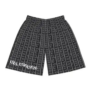 Men Mzuri Basketball Ankara Pattern Shorts (AOP) Black