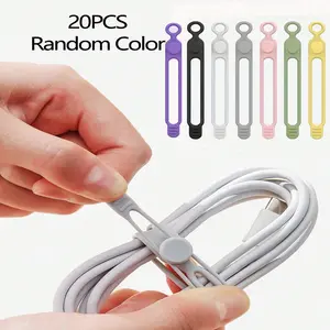 Reusable Silicone Wire Organizer Ties, 5/10/15/20 Pack, for Headphones, Phone Chargers, Mice, Audio Devices, Computers, Desk Accessories (random Colors)
