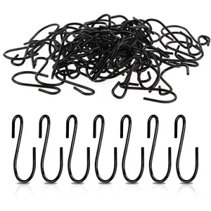 Lens 60 PCS S Hooks for Hanging 1 Inch Metal Hanging Hooks Mini S Hooks S Shaped Iron Wire Hook Hanger for Hanging Jewelry Small Kitchenware Potted Plants, Black
