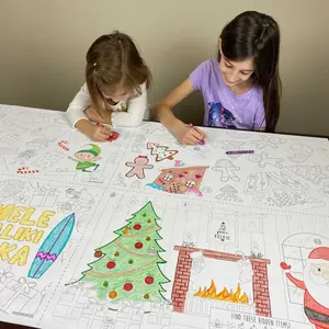 (4UP) Christmas Table Size Coloring Sheet
