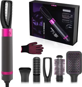 AIKO PRO 5-in-1 Hair Dryer Brush Set, 1200W, Lightweight, ALCI Safety, Tourmaline Technology, Gray, Purple