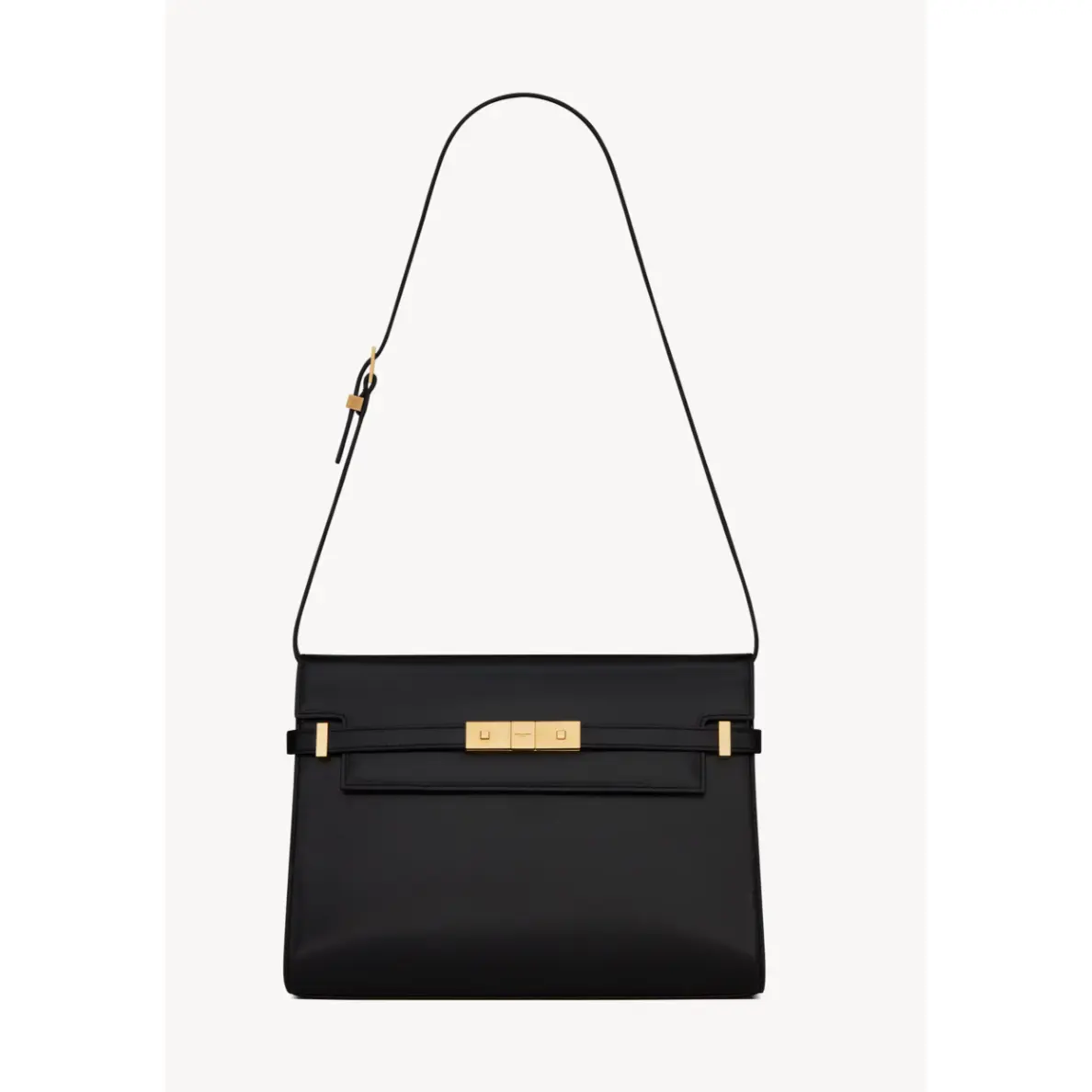 Yves Saint Laurent  Smooth Calfskin Manhattan Shoulder Bag Black YSL