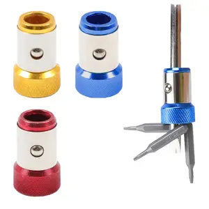 Set of 3 Strong Magnetic Screw Ring Holder, 1/4 Inch/6.35mm Univerdal Magnetic Screwdriver Bits - Removable Magnetic Bit Holder for Hex Screwdrivers and Eletric Drill Bits Tool
