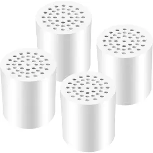 4 Pack 20 Stage Universal Shower Filter Replacement Cartridge, Hard Water Purifier Removes Chlorine, Heavy Metals, Iron and Other Sediments, High Output Water Softener