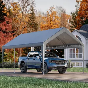 10x20 Heavy Duty Carport Replacement, Rainproof & UV Protected Carport Replacement Canopy, Replacement Canopy Only, Carport Frame Not Included, Suitable for Car, Boat Tent, Gray