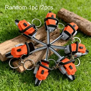 Random Pack 1/2 Pieces Replica Chainsaw Keychain, Outdoor Sports Enthusiasts' Decorative Item, Backpack Accessory