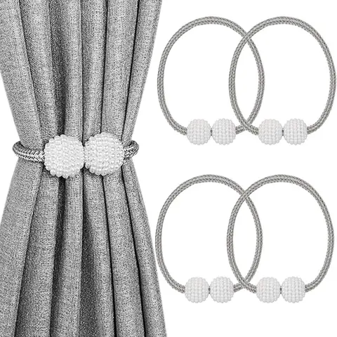 Magnetic Curtain Tiebacks, Curtain Tie Backs for Curtains, 4 Counts Classic European Curtain Holdbacks for Drapes, Used for Home and Office Decoration, Interior Decoration Accessories