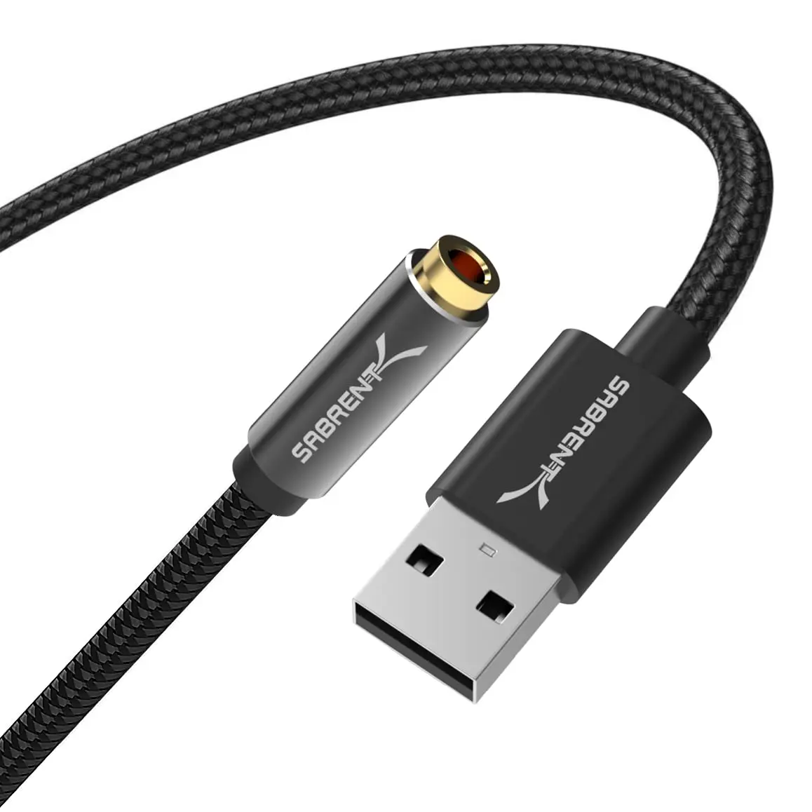 Sabrent USB Type-A to 3.5mm Dual Function Audio Jack Active Adapter with 20-Inch Cable