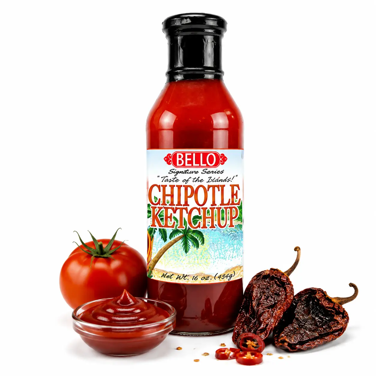 Bello Signature Chipotle Ketchup – Premium Smoky Chipotle Flavored Tomato Ketchup Sauce – Spicy & Savory Condiment for Burgers, Fries, Hot Dogs, Sandwiches, Grilling, Dipping, BBQ & Everyday Meals