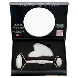 Luxury White Jade Set- Gua Sha, Jade Roller, White Jade, 100% Real Stone, Contour, Sculpting, De puffing, Jaw Line, Mirror, You Are Beautiful, Gift, Skin Care, Skin Care Gift