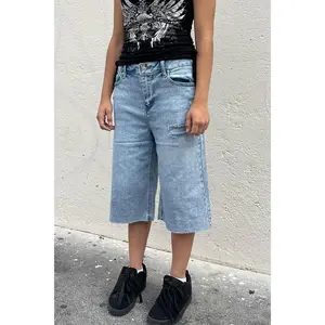 WAXJEAN Sprinkle Wash Raw Hem Jorts