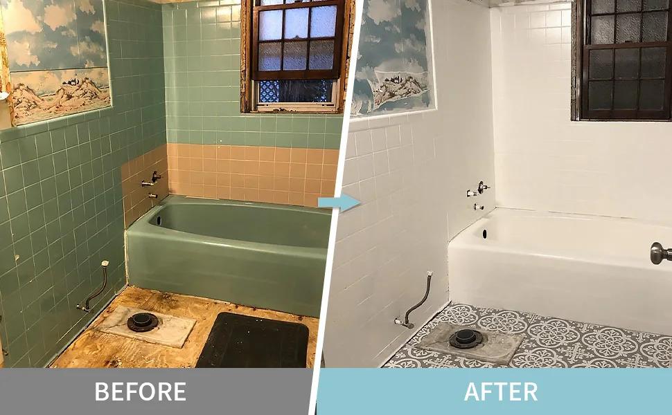 Ceramic Paint Kit for Bathtubs & Tiles, Includes Tools. Applicable to Ceramics,sinks, Countertops and Ceramics Floor Wall