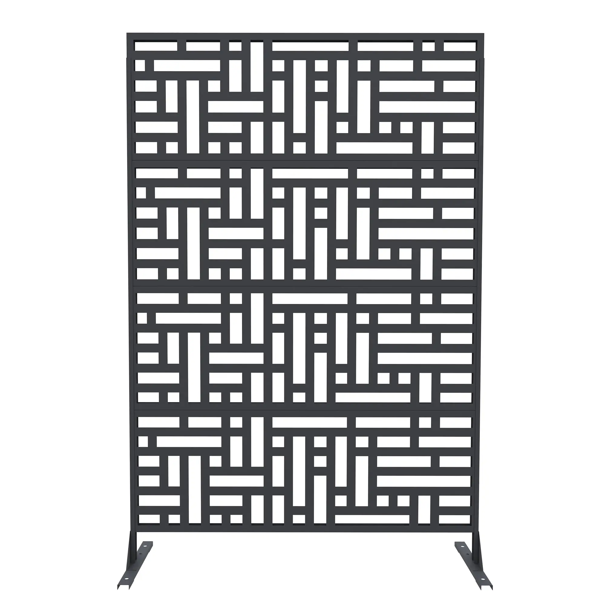 Gaomon Black Scroll Design Powder-Coated Rust-Proof Decorative Metal Garden Fence Panels - 24-inch Height, Easy Snap-Together Installation, Low Maintenance Patio Room Dividers & Geometric Outdoor Border Decoration Furniture
