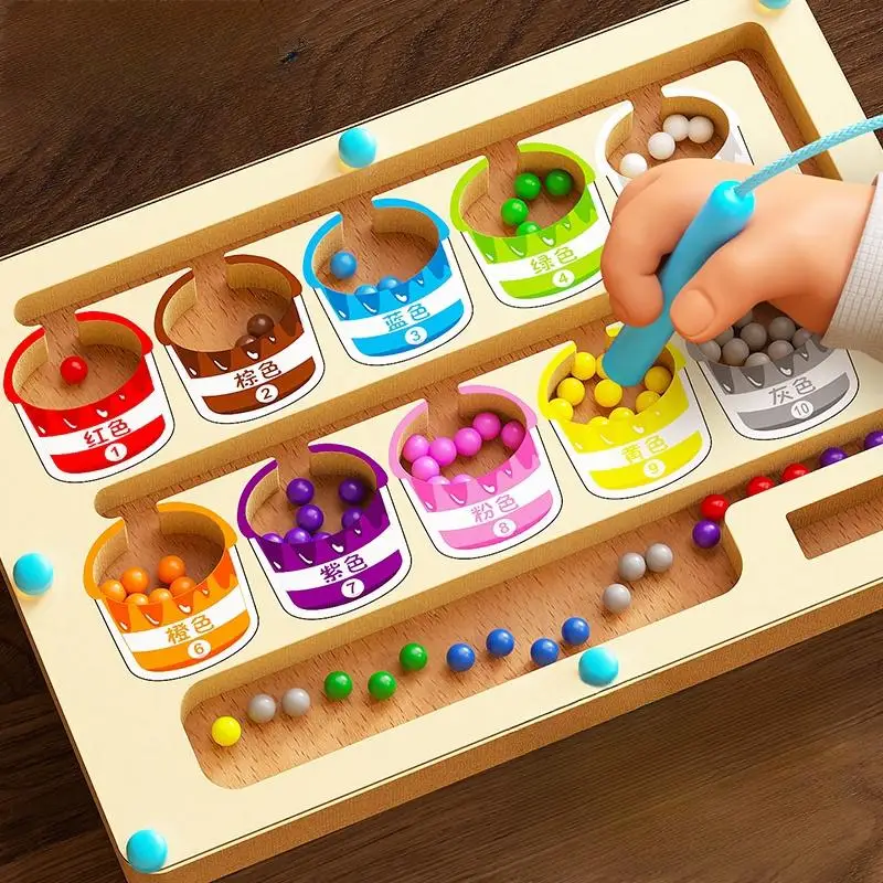 Roller Maze Toy, 1 Set Creative Wooden Roller Maze Toy, Concentration Training Educational Toy for Teenagers, Birthday Gift, Maze Board