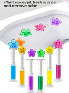 42 Flowers Toilet Gel Stamp 3-Pack | 6 Fresh Scents | Long-Lasting Deodorizing Bathroom Cleaner
