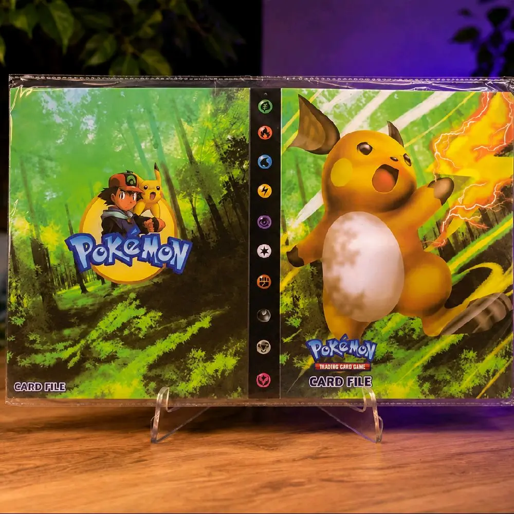 Pokémon Card Binder – Ash, Pikachu & Raichu | Electric Forest Design | 240-Card Capacity | BRAND NEW