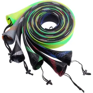Fishing Rod Sock Fishing Rod Sleeve Rod Cover Braided Mesh Rod Protector Pole Gloves Fishing Tools for Spinning Fishing Rod,Casting Rod,Musky Rod, Ice Rod, Fly Rod, Spey Rod