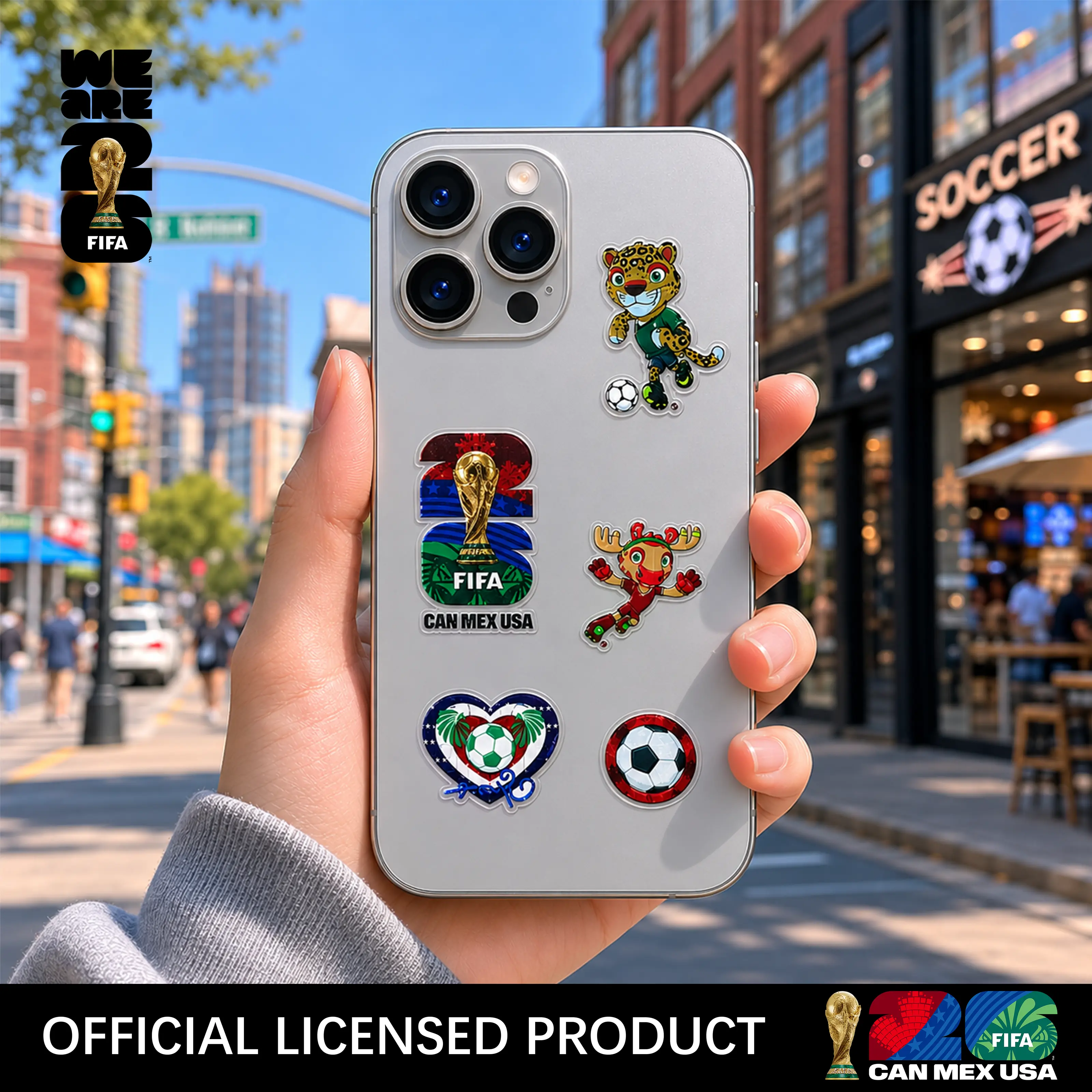 FIFA 3D Phone Stickers for Kids, 6 Individually Wrapped Soccer Fan Decal Sheets, for Water Bottles, Laptops, DIY Craft Scrapbooking summerwins