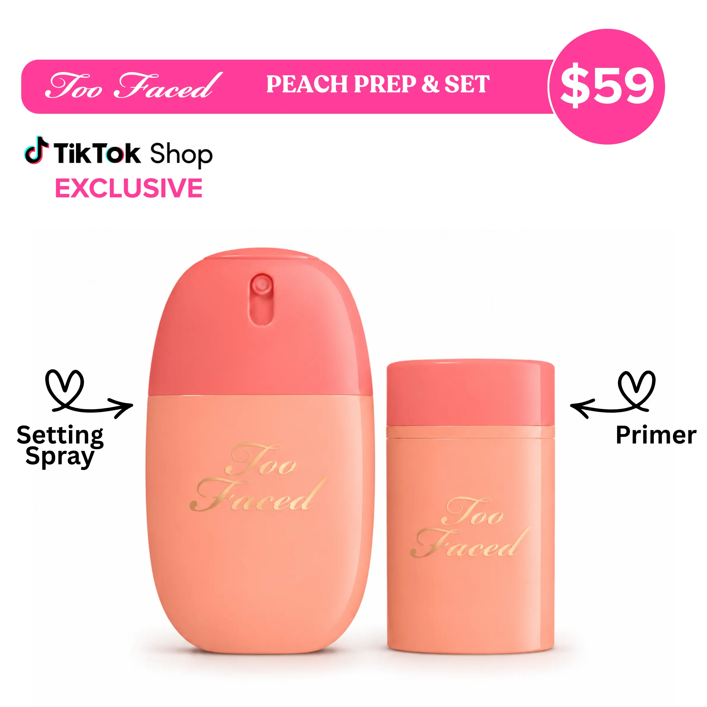 NEW Too Faced Peach Prep & Set