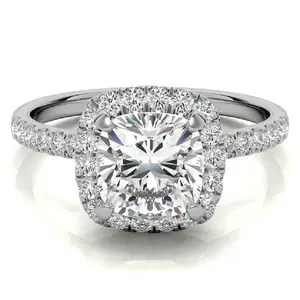 Square  Cut Ring Engagement Rings for Women Cubic Zircon Stone Promise Anniversar Wedding Gifts for Her