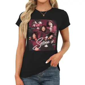 Women's Selena T-Shirt - Large Size, Short-Sleeve, Comfortable Streetwear Garment, Casual Fashion Round Neck, Unisex Style, Quality Fabric