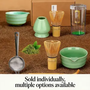 Matcha Whiskey Set, Bamboo Matcha Bowl, Tea Strainer, Spoon, Sieve, Whiskey Rack, Perfect Matcha Kit for Tea Ceremony