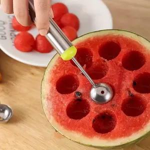 Stainless Steel Watermelon Spoon, Multi-Purpose Fruit Knife with Long Handle, Ice Cream Scoop, Baking Tool, Kitchen Utensil Decorative Food Spoon, Kitchen Gadgets, Kitchenware
