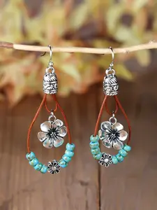 Retro Flower Earrings - Fashion Leather Versatile Earrings for Women & Girls, Perfect for Weddings & Daily Wear Valentine's Day Gift