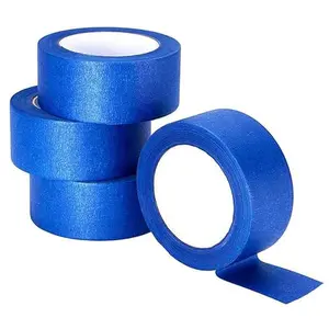 4 Rolls Masking Tape,Blue Tapes,60 Yards,Adhesive Paint Tape,UV Resistant Painter’s Grade Masking Tape with Residue Free Rubber Adhesive,Painter's Paper Tape for Wall Painting, DIY Artist Crafts Arts,No Residue, blue maskingtape