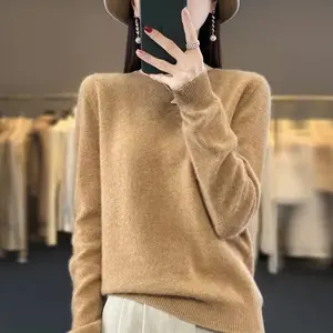 100% Pure Wool Cashmere Soft Sweater Women O-neck Pullover Autumn