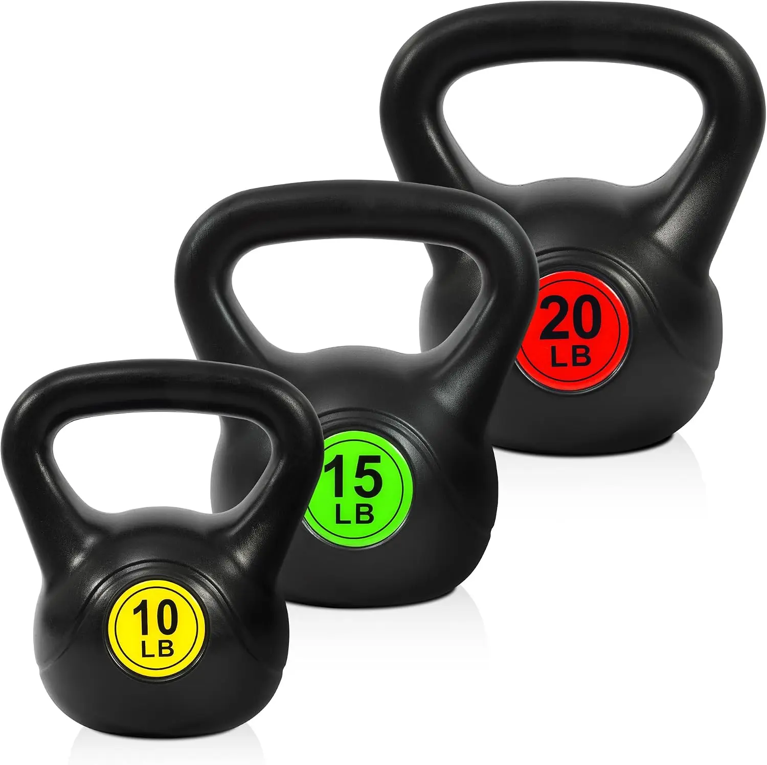 Kettlebell Sets Wide Grip 3 Piece Kettlebells Exercise Fitness Weight Set, 10-20LB Set