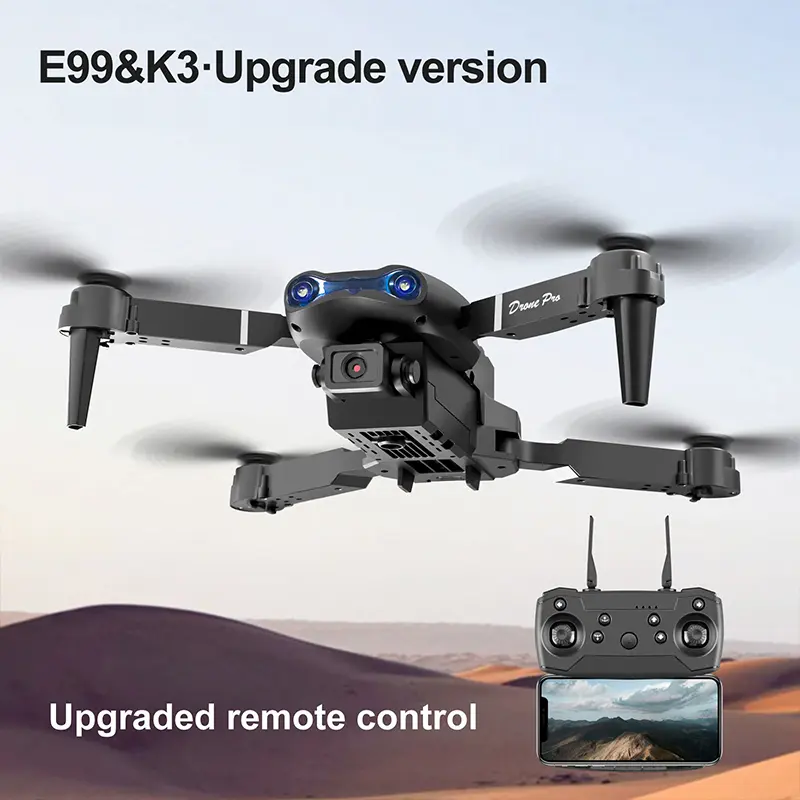 E99 Foldable FPV RC Drone for Beginners - Dual HD Camera, WiFi FPV Live Video, Trajectory Flight, Altitude Hold, 1-Key Takeoff & Landing, 360° Flip