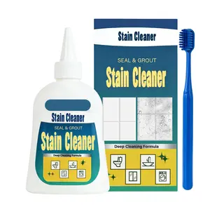 LONLXTOK Remover Gel with Scrub Brush – Heavy Duty Mildew Stain Cleaner for Washer Gasket, Shower Caulk, Tile Grout & Bathroom