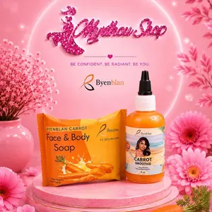 2 PCS Byenblan SET Carrot-SOAP 7oz & SMOOTHIE 4oz-Skin Care